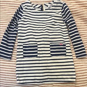Vineyard Vines Navy and White Striped dress 4T